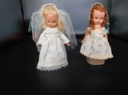 5.5" Blonde Bisque Nancy Ann Storybook Bride Doll, Gown, Veil Hat Choice Redhead Blue Hat